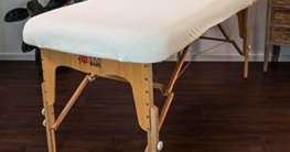 Massageliege Zen Frottee Spannbezug für Massage-Liegen | passend für 71-81 cm x 185-195 cm | extra weich | waschbar 60° | OEKO TEX 100 | für alle gängigen Kosmetik-Tische und Therapie-Bänke (Créme) - 2